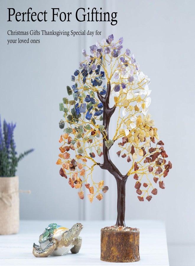 ZAICUS Seven Chakra Crystal Tree Showpiece for Home Decoration | 8-10 Inch Handcrafted Good Luck Feng Shui Tree | Gift Item for Women | Living Room Decor | Healing Chakra Tree - Image 3